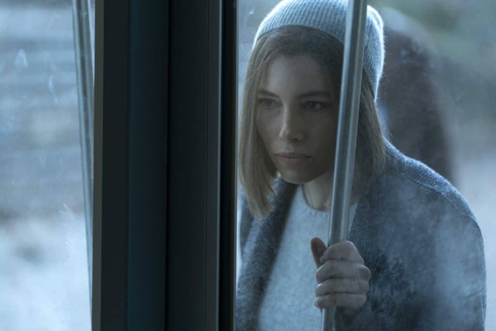 Photo of Jessica Biel as Lia Haddock by Hannah Macdonald (credit: Facebook Watch)